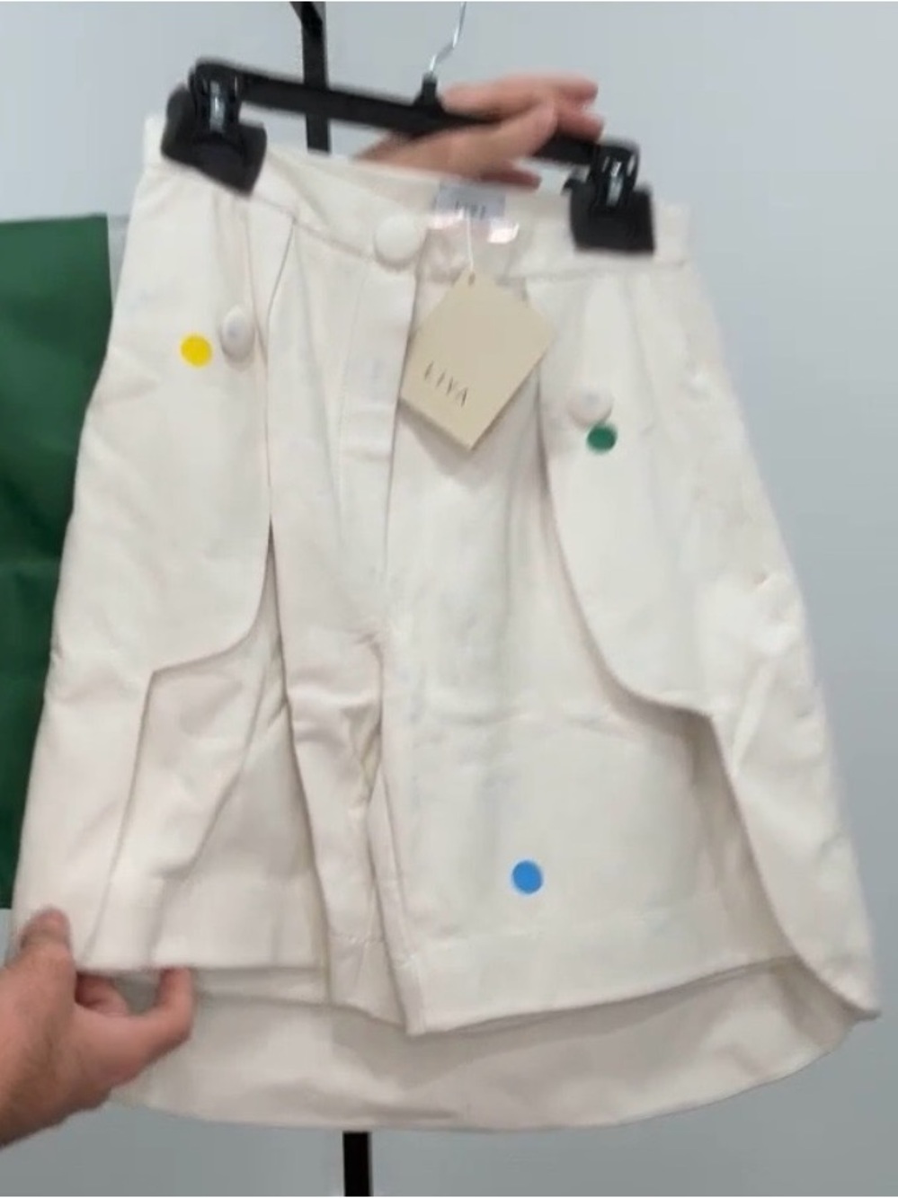 LIYA white faux leather Pocket Shorts READ DESCRIPTION (runs small)